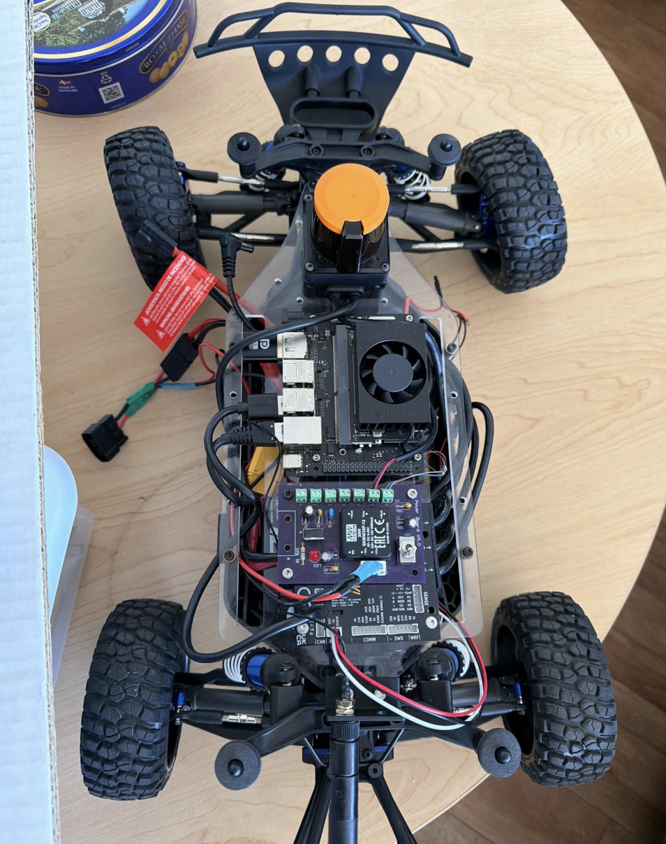 Roboracer autonomous vehicle hardware with onboard electronics